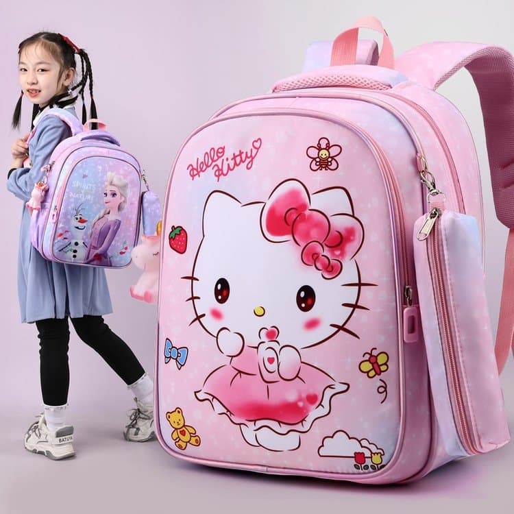 Kids Backpack for Girls and Boys, Kindergarten Backpack for Ages 3-8, Cute Princess Dual-Shoulder Bag for First Grade