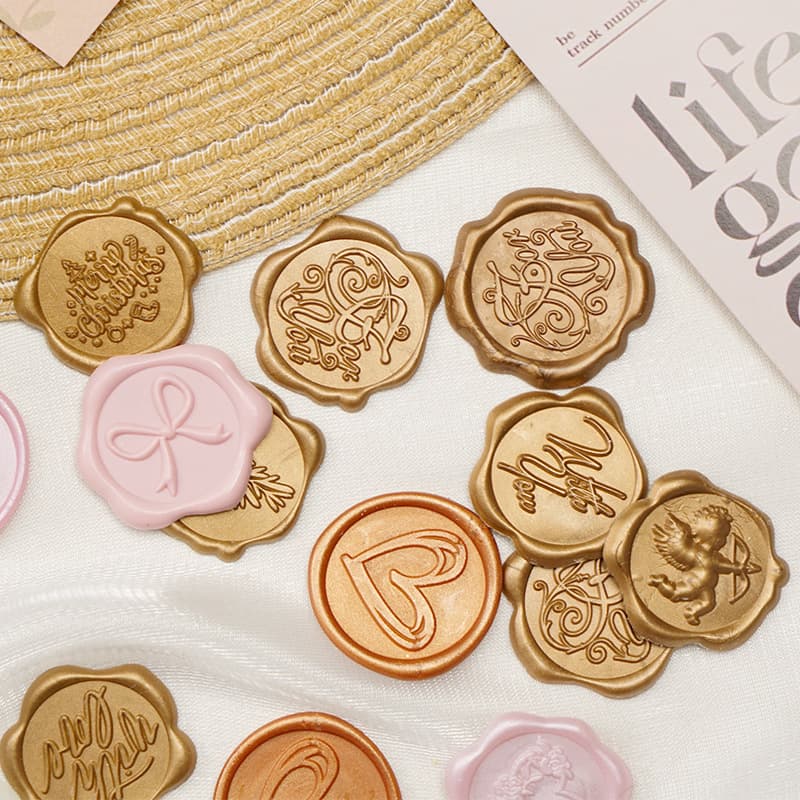 Wax Seal Sticker for Wedding Invitations, Vintage Self-Adhesive Envelope Closure Decals