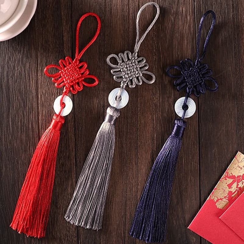 Chinese Knot Tassel Imitation Jade Piece Handmade Specialty Gift Box Pendant Peace Buckle Chinese Knot Pendant Manufacturer
