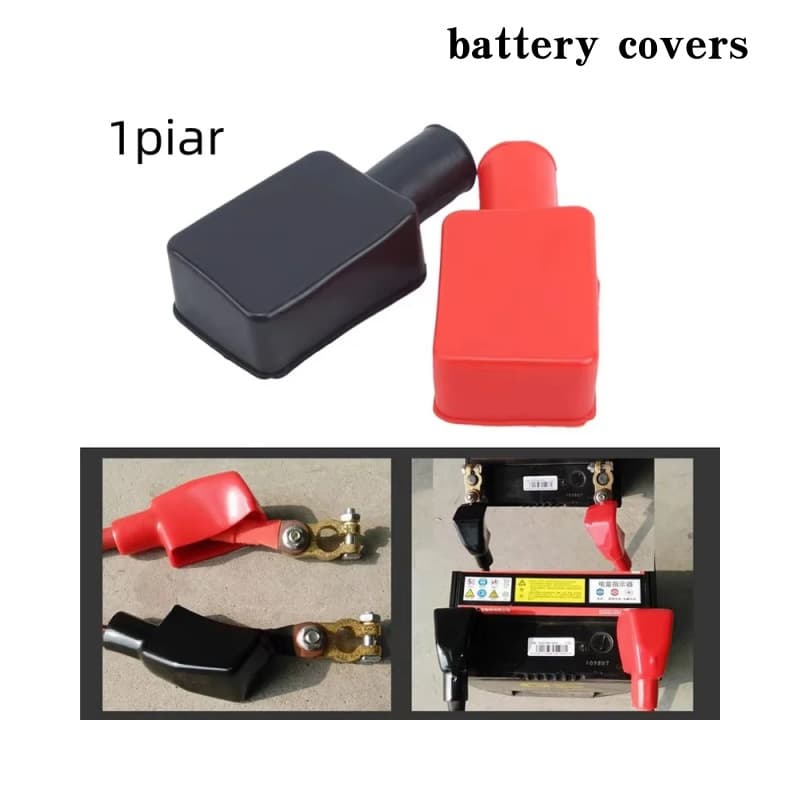 Car Battery Positive and Negative Terminal Post Cover, Battery Terminal Protection Cap, Battery Clip Insulation Protective Cover