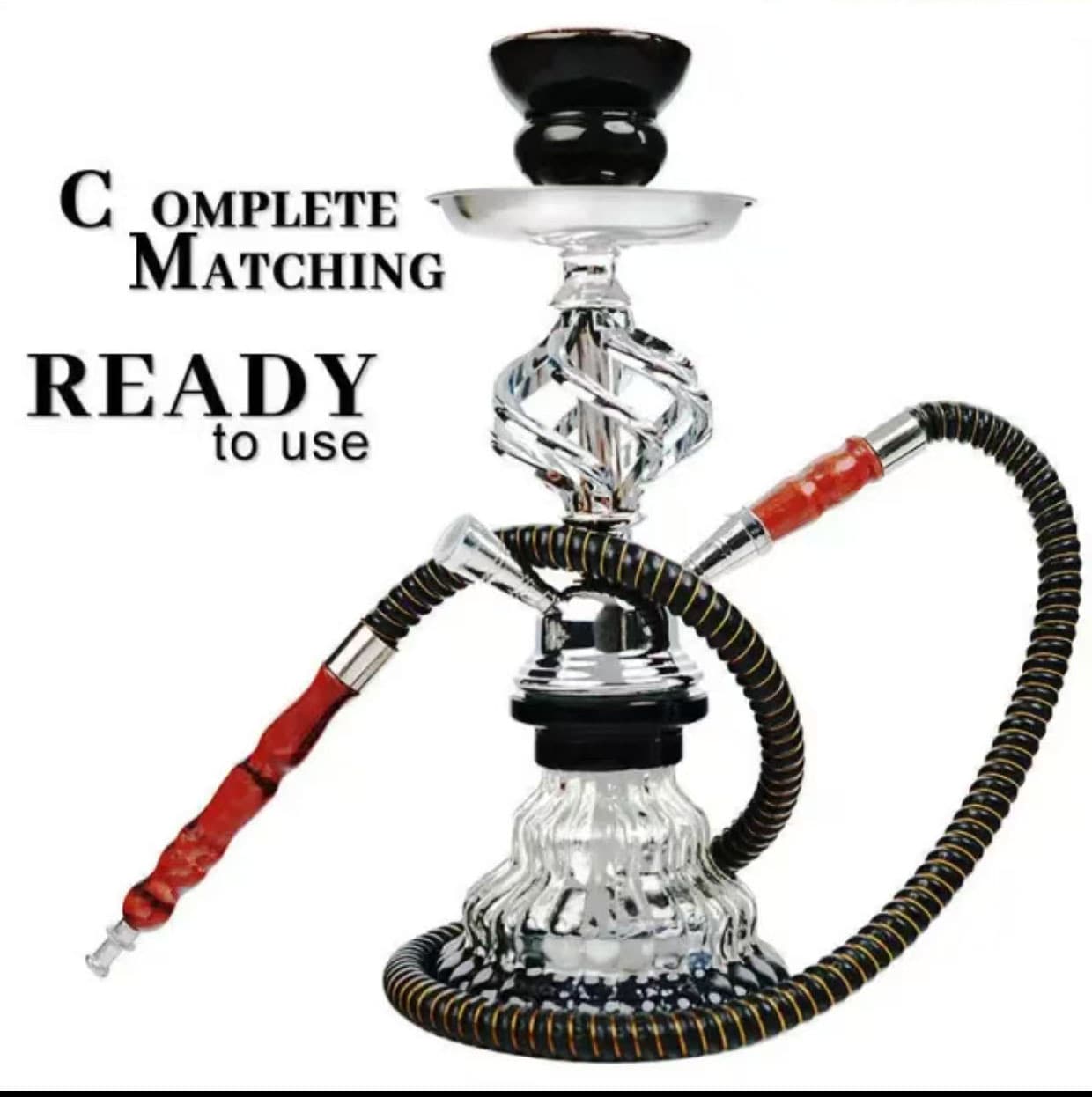 Cross-border Hookah Small Home Arabic Glass Pipe Accessories Bar KTV Twist Ball Hookah