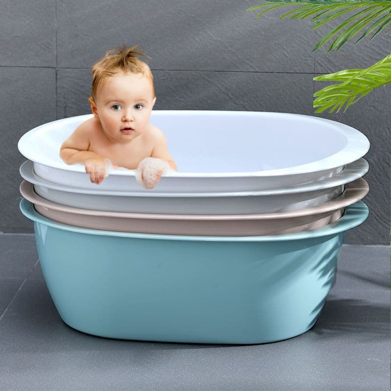 Baby bath tub, can be used in both sitting and lying positions, newborn hair washing and full body bathing tub, large oval baby bath tub for children.