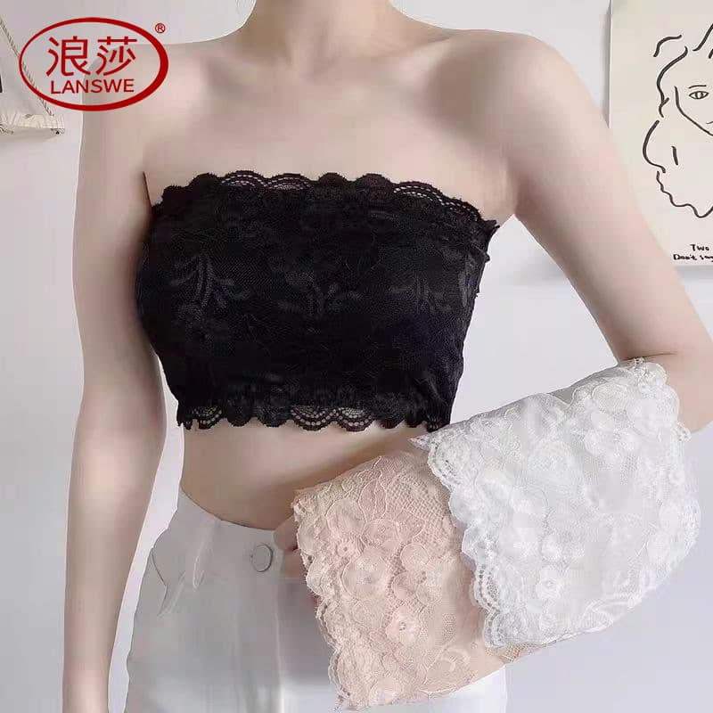 Longsha Strapless Bra Women's Summer Anti-Slip Small Bust Push-Up Non-Slip Breathable Thin Invisible Strapless Inner Wrap Bust