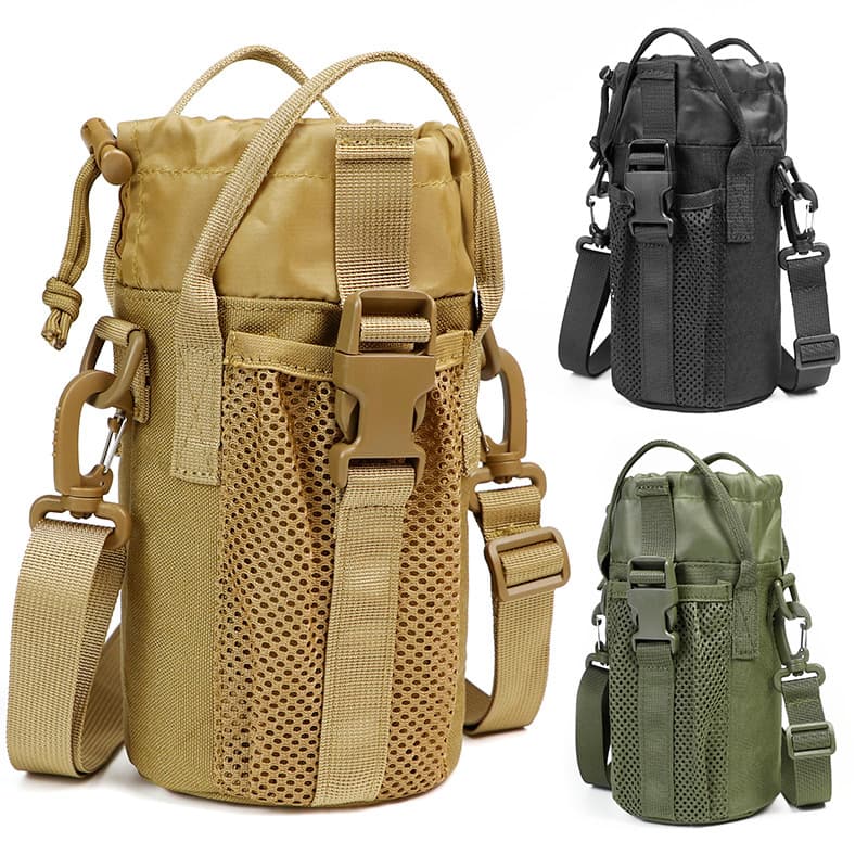 Multifunctional Portable Kettle Thermos Cup Cover Tactical Kettle Bag Outdoor Sports Large Capacity Diagonal Kettle Bag Wholesale