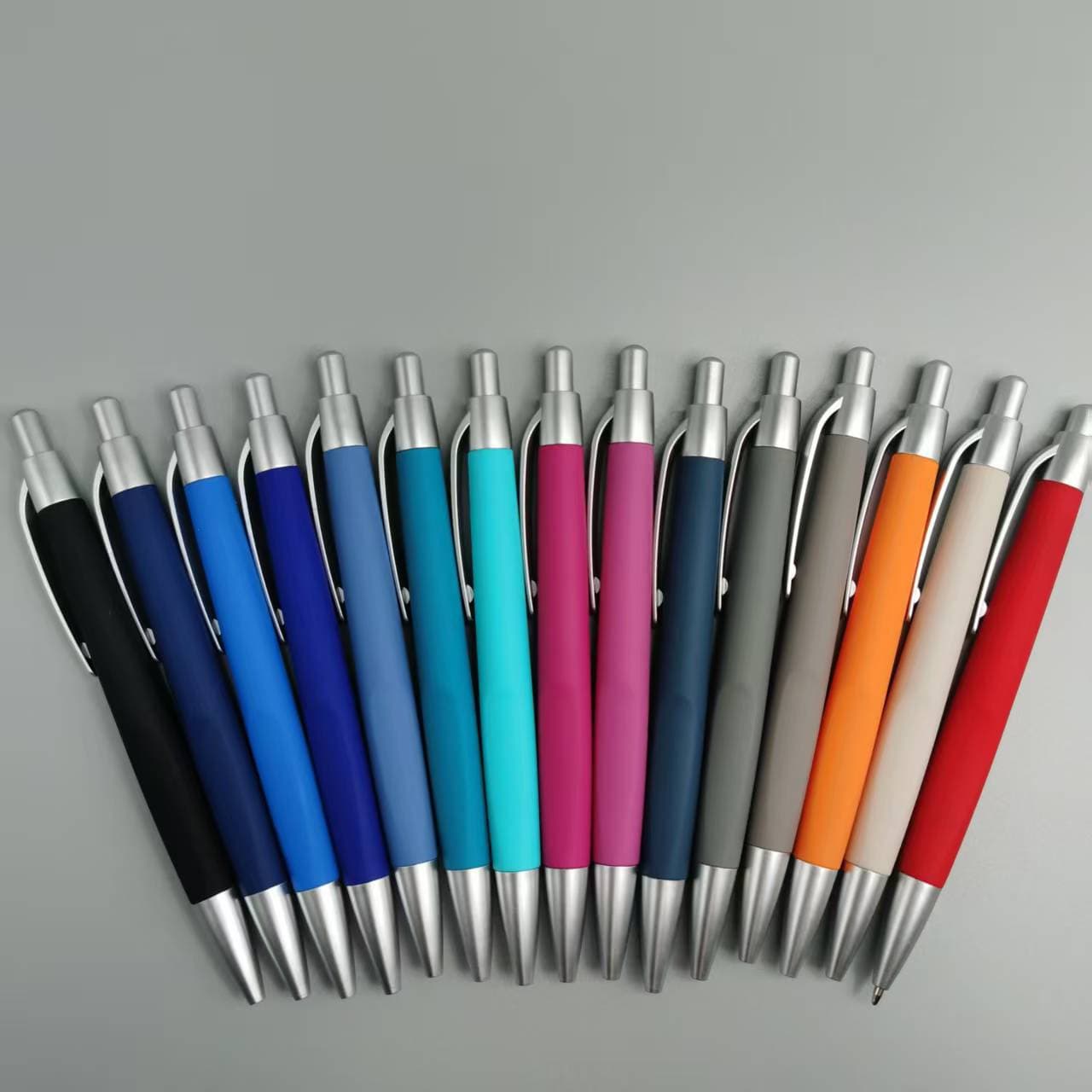 Business Gift Pen Colorful Spray-Coated Ballpoint Pen with Custom Logo, Retractable Advertising Pen, Hotel Pen, Conference Pen Wholesale