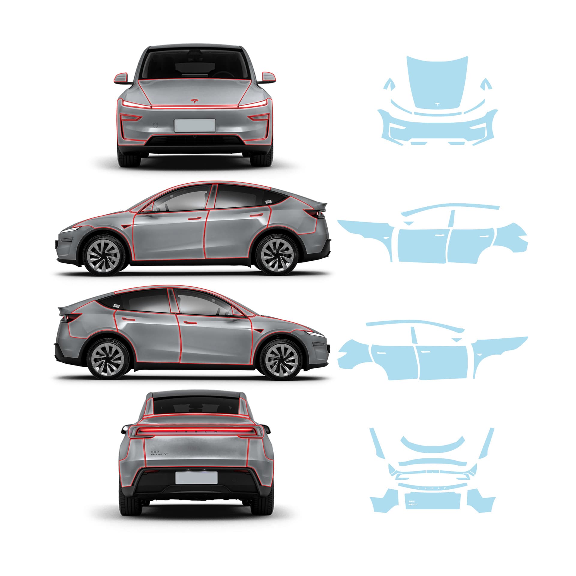 Cross-border Model Y Updated Version TPU Imported Invisible Car Film Full Vehicle Protection Film Pre-cut Paint Protection Film PPF