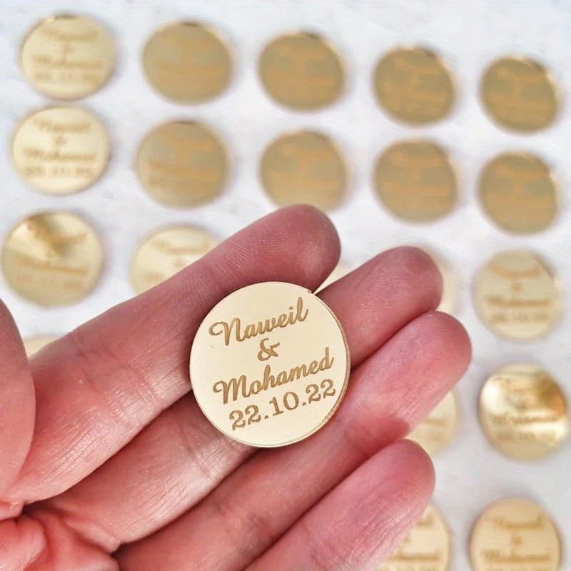 Cross-border Mirror Acrylic Round Gold Silver Rose Gold No-Hole Raw Sheets Laser Engraving