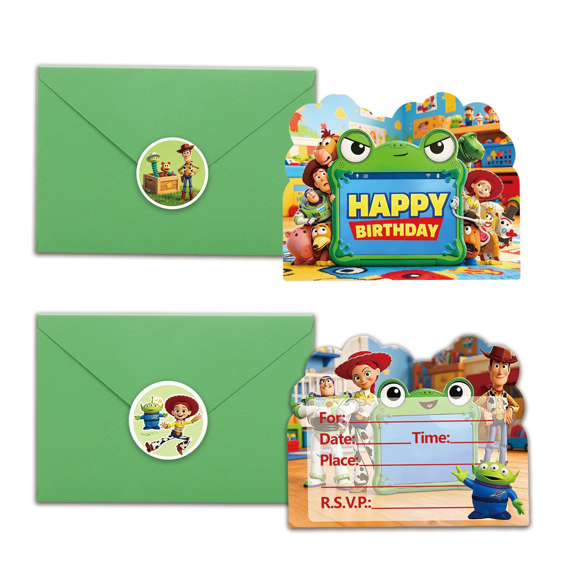 Hot Selling Toy Story Theme Invitation Card Birthday Party Invitation Envelope Sticker Set for Children's Party