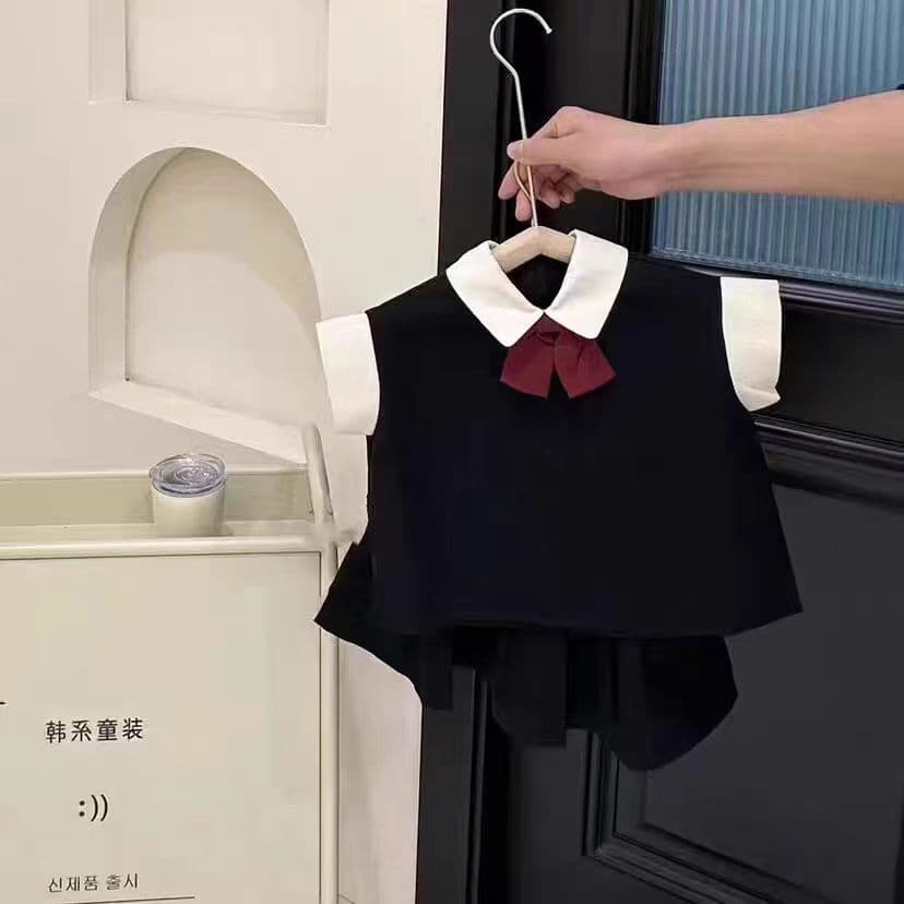 Girls pleated skirt suit summer baby girl dress jk uniform skirt children British style preppy skirt