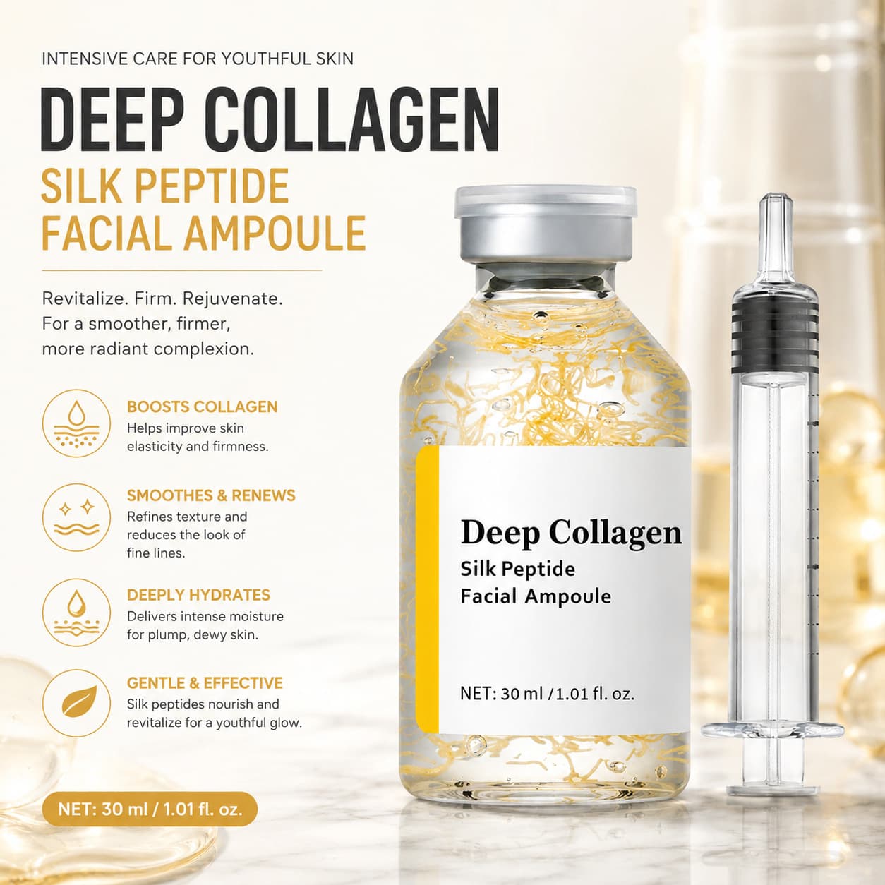 Cross-border Deep Collagen Silk Ampoule Collagen Essence Silk Peptide Intensive Lifting Ampoule