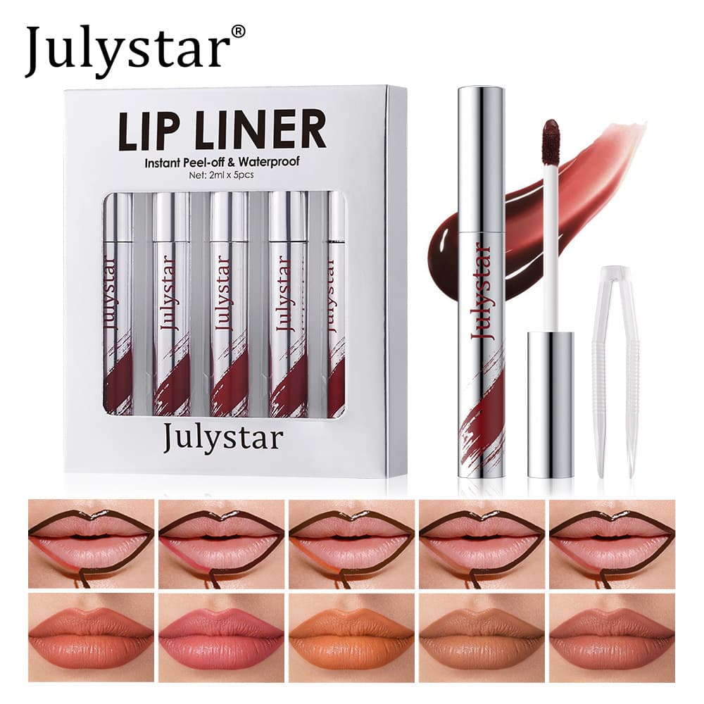 Matte Lip Liner with Tear Lip Glaze, Long-Lasting Waterproof and Sweat-Resistant, Stain Lipstick with Background Color, Wholesale Set