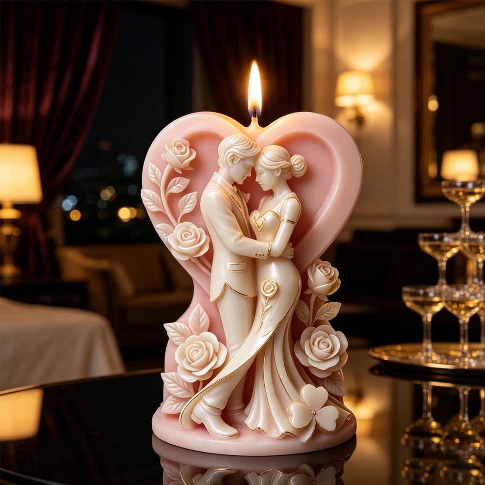 Three-dimensional Love Rose Embrace Couple Scented Candle Silicone Mold Handmade DIY Silicone Abrasive Tool