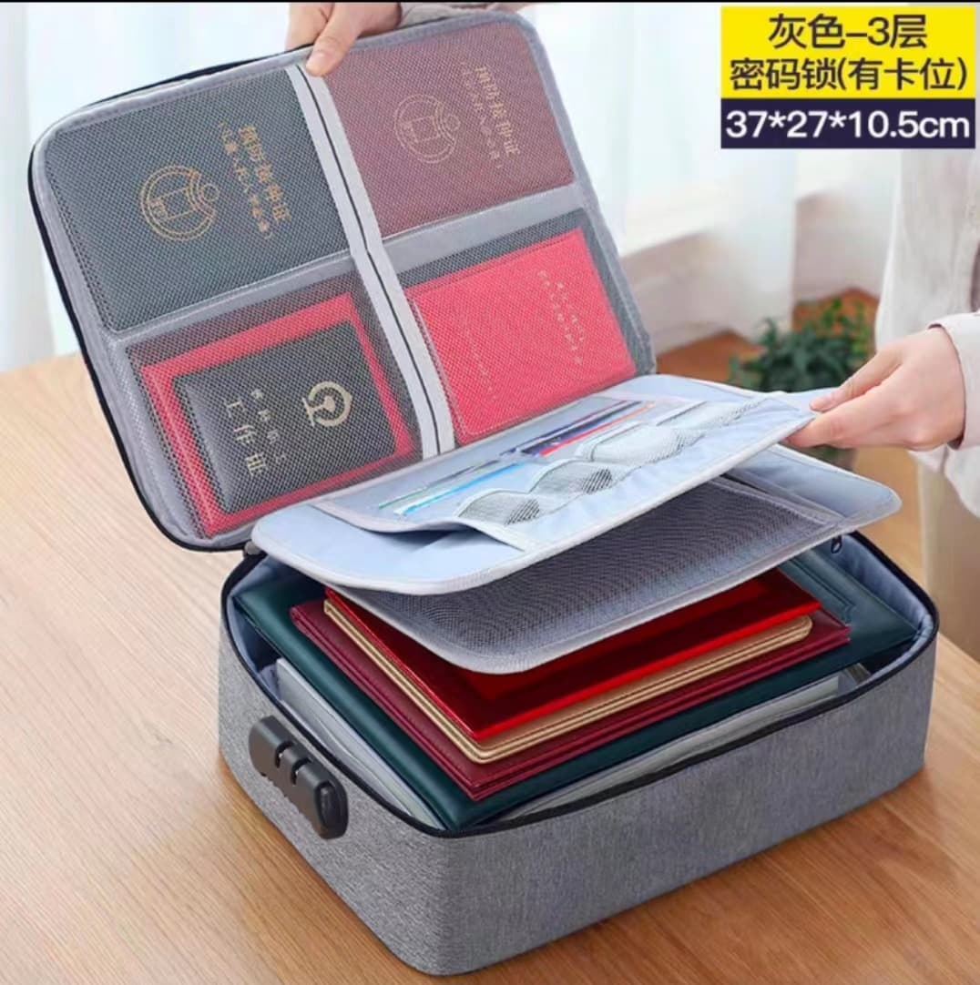 Large-Capacity Home Document Organizer Bag for Certificates, Passports, Waterproof File Folder, Portable Storage