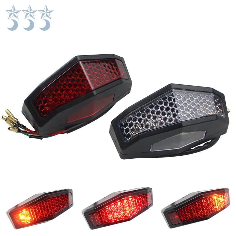 Cross-border Hot Selling Motorcycle Modified Tail Light Brake Light Retro License Plate Light LED Tail Light Rear Fender Tail Light
