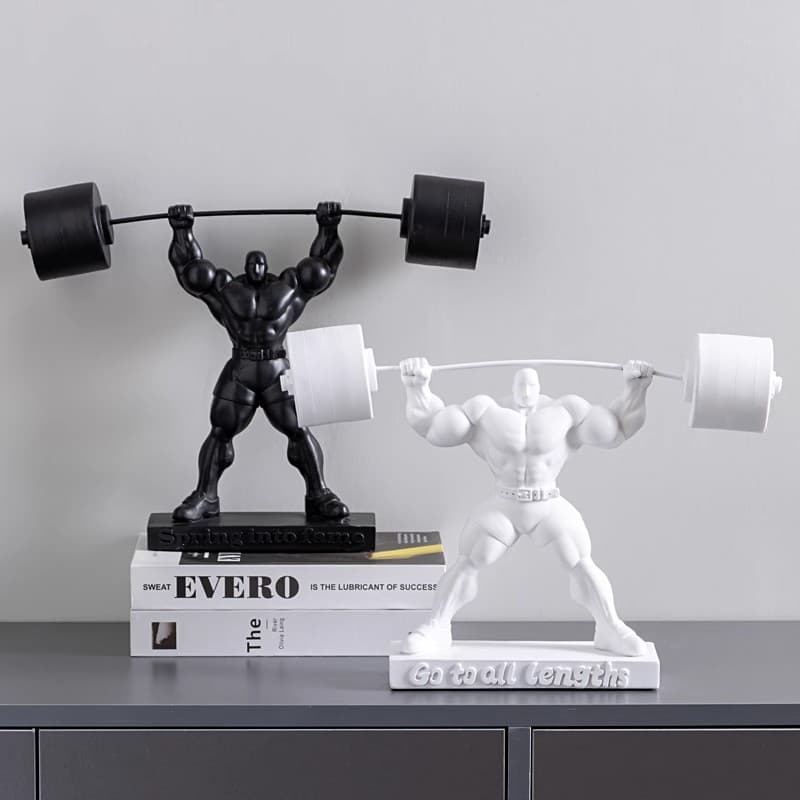 Muscular strongman weightlifting bodybuilding model sports ornament, gym opening gift, front desk office sculpture
