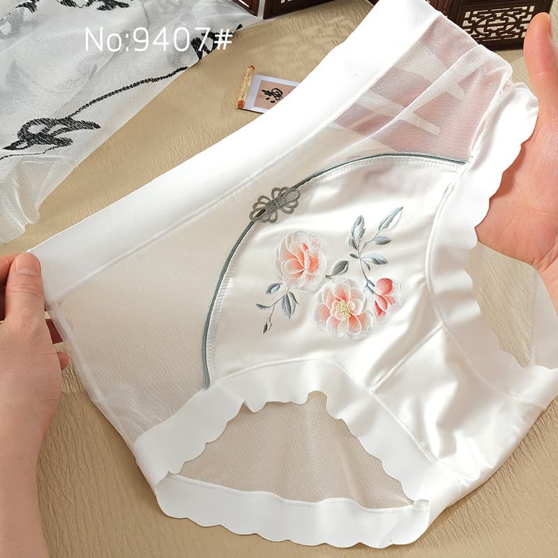 New summer arrival! Sexy plus-size mesh women's panties, antibacterial crotch, high-elasticity hip-hugging panties, seamless lace panties.