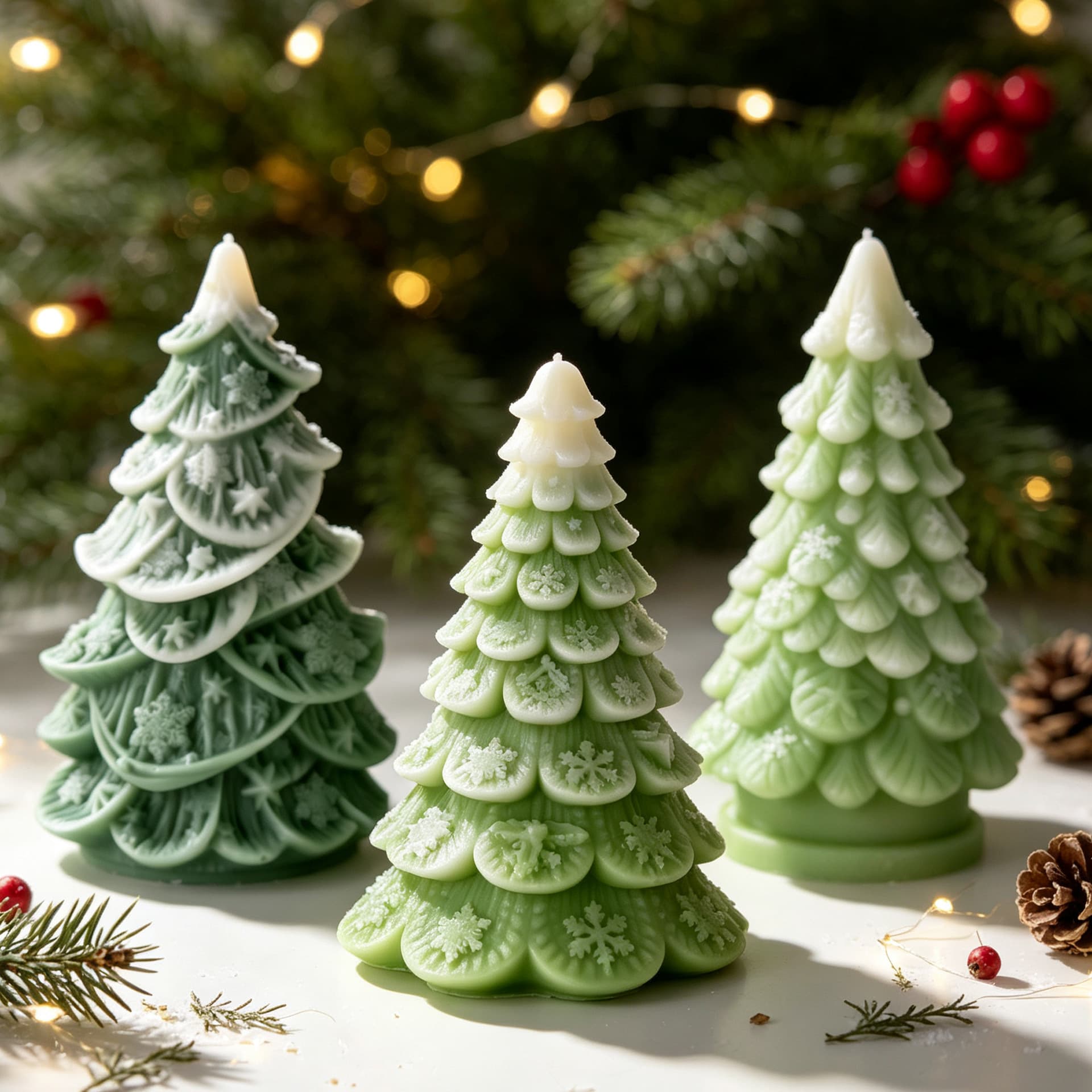Jiahuimei Christmas tree scented candle mold diy Christmas tree cake decoration ornaments silicone mold