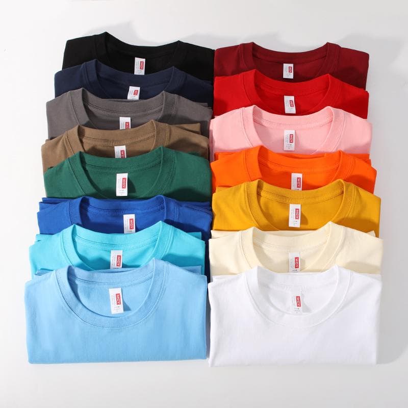 Adult 100% Combed Washed Cotton Round Neck Blank Printable 200g Men's Short Sleeve T-Shirt