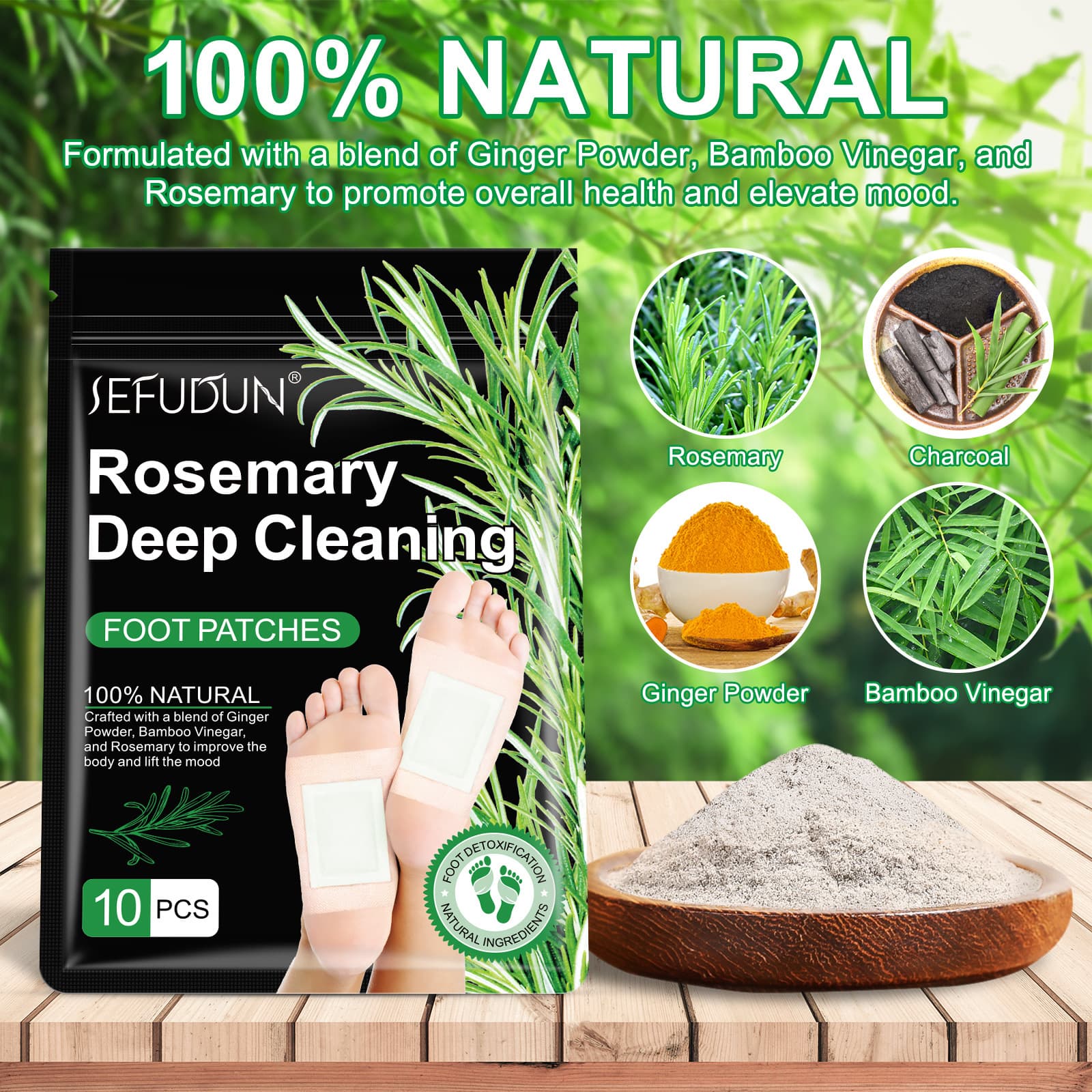 Cross-border SEUFUND Rosemary Foot Patch for Easy Sleep, Drainage, and Fatigue Relief Foot Care