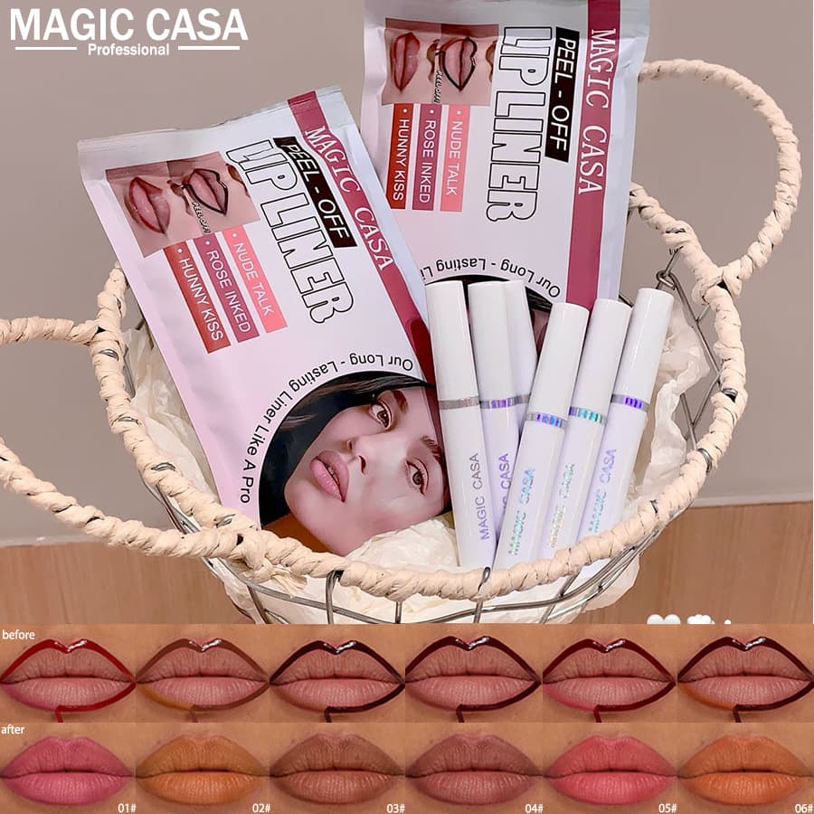 MAGIC CASA peel-off lip glaze 6-piece set tear-off matte staining lip gloss lip mask long-lasting waterproof non-fade