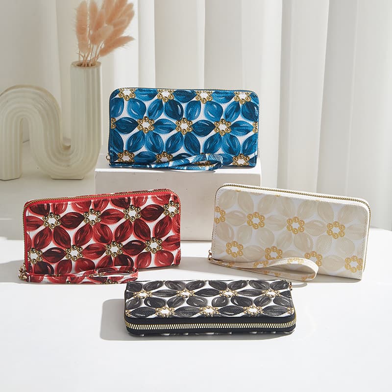 Printed flower clutch new purses2026 new niche high-value wallet printed trendy coin purse