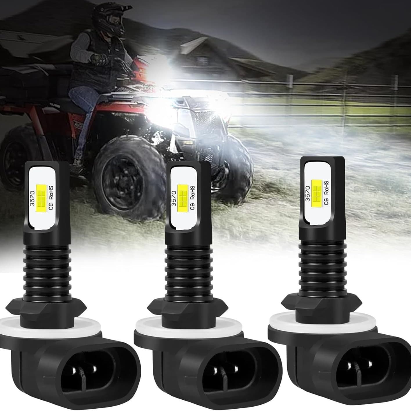 881 80W 3570 2SMD 6000K White High Brightness Decoding LED Fog Light for Car and Motorcycle 886