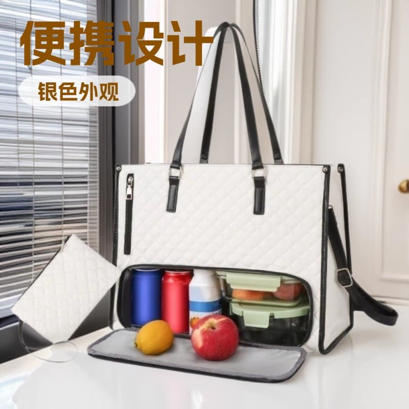 Amazon cross-border new portable rhombus large-capacity lunch bag, combined thermal insulation lunch bag, cross-body computer bag