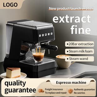 Italian Espresso Machine Semi-Automatic High Pressure Extraction Milk Frothing Smart Color Screen Small Home Mini Coffee Machine