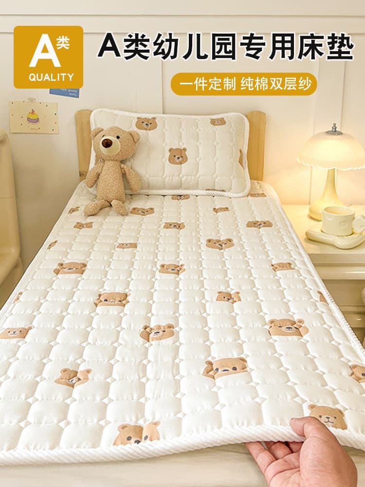 Double-layer gauze mattress baby small mattress pure cotton spliced bed soft cushion children kindergarten sleeping mat baby mattress