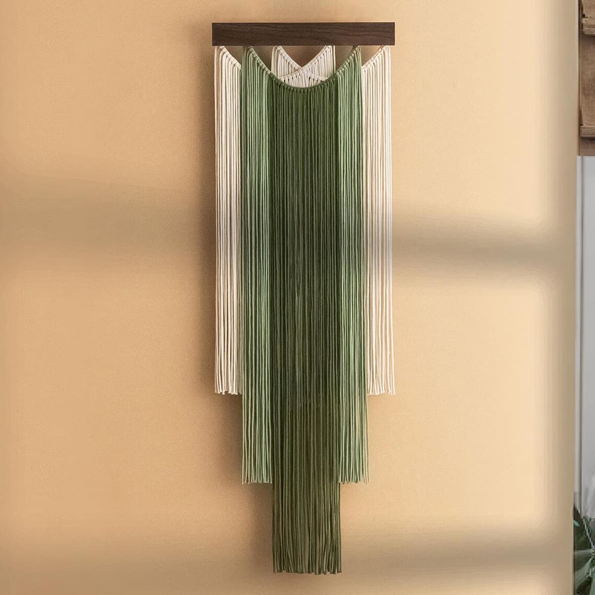 Bohemian Style Tapestry Home Background Decorative Wall Hanging Handmade Patchwork Wood Board Core Rope Tassel Wall