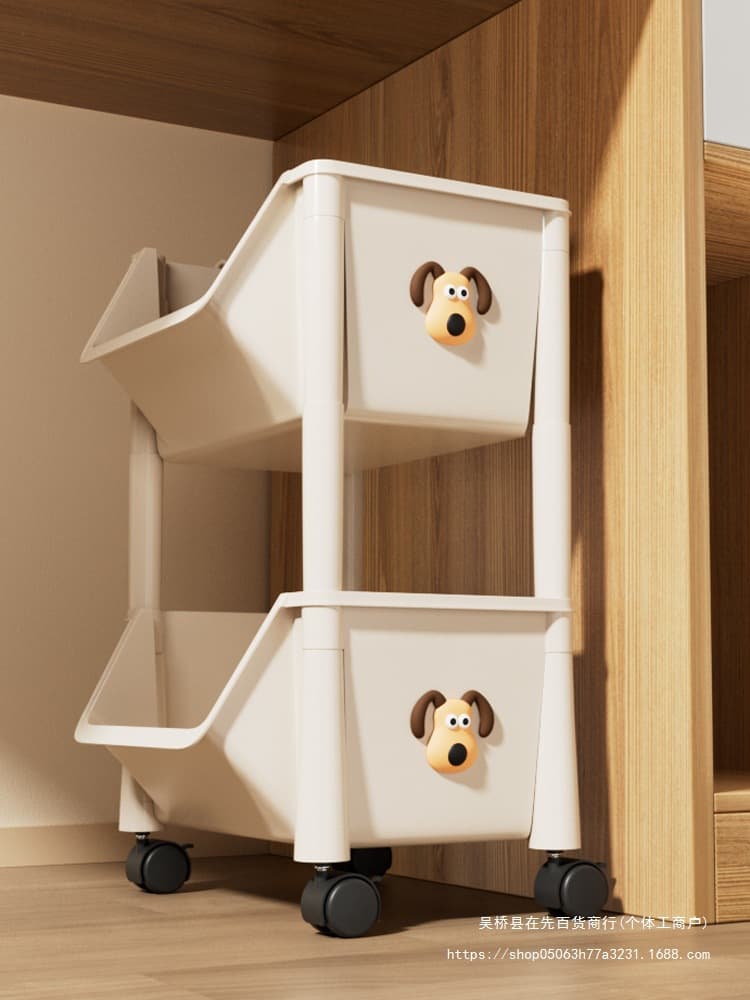 Book Bag Storage Shelf Mobile Floor-standing Small Trolley Office Under-Desk Storage Rack Multi-tier Placement Student Snack Toy