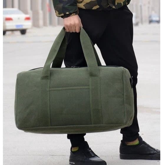 Large capacity canvas men's portable crossbody men's bag luggage bag travel shoulder bag luggage bag thickened travel bag