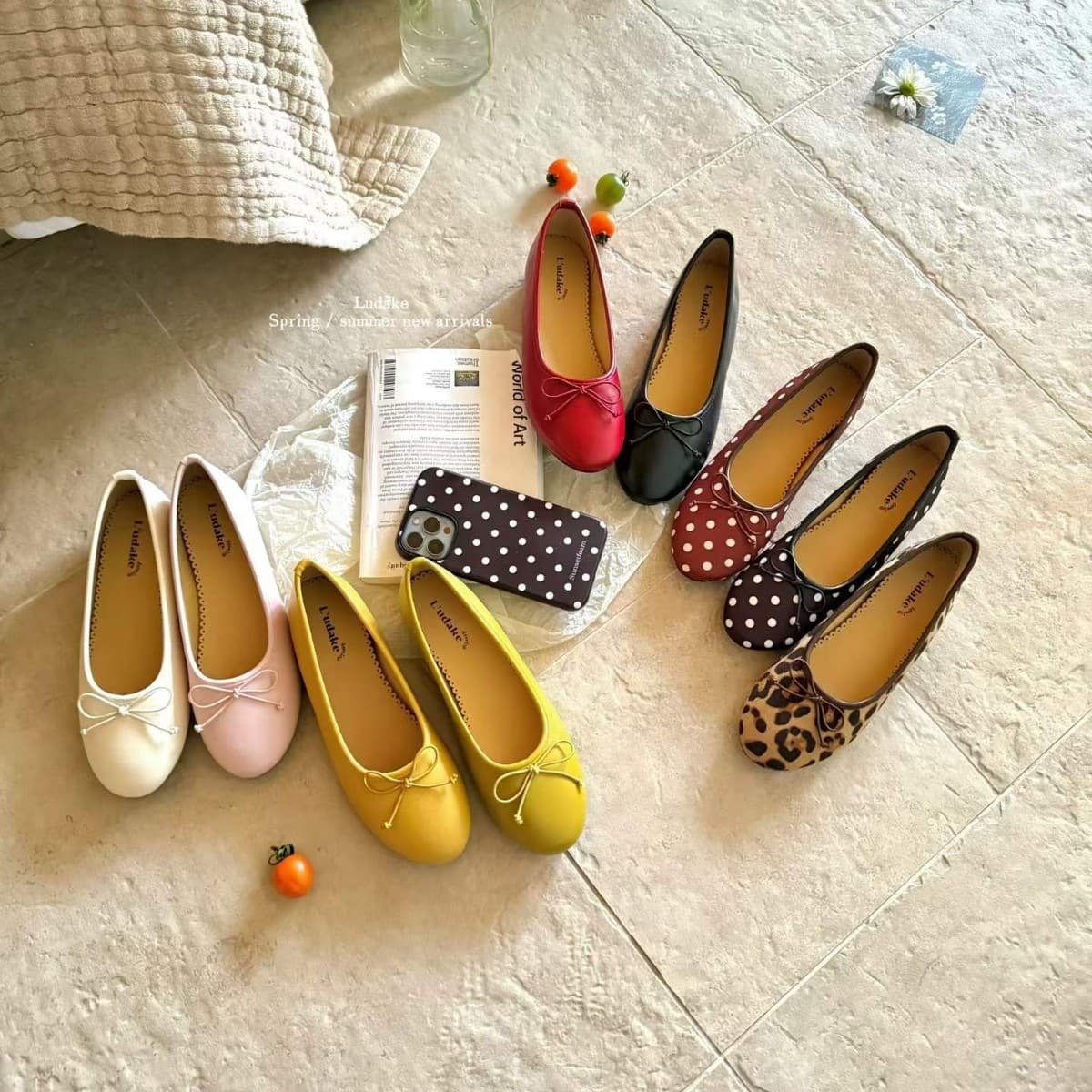 2026 Summer French Style Beautiful Bowknot Flat Ballet Shoes for Women, Unique Round Toe Shallow Mouth Loafers for Women