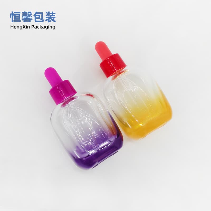 Cross-border New 30ml Essential Oil Sub-bottle Essence Tightening Pores Essence Liquid Bottle Oval Dropper Glass Empty Bottle