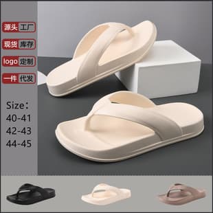 Men's EVA Flip Flops with Wedge Heel, Thick Sole, Elevated Design for Summer Outdoor Wear, Beach Sandals