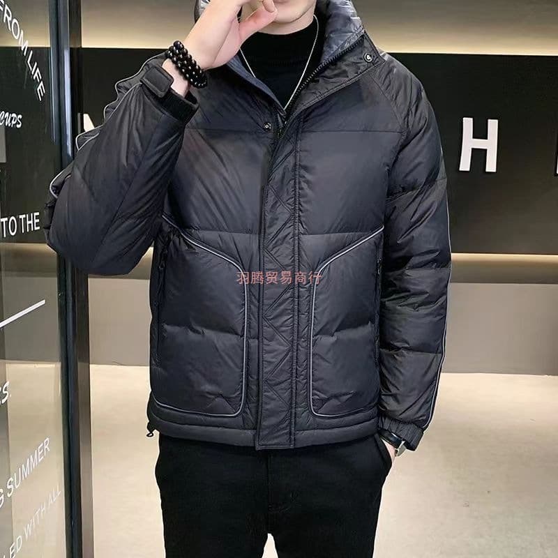New national standard down jacket for men, 2025 winter new style trendy stand-up collar short fashion versatile thickened warm coat