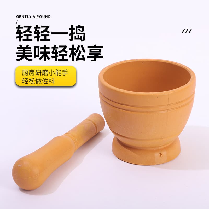 Garlic Mincer Mortar and Pestle Crusher Household Garlic Jar Medicine Grinder Traditional Press