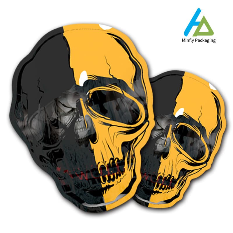 3.5g Tobacco Leaf Zipper Bag Digital Color Printing Food Candy UV Aluminum Foil Bag Child-Resistant Zipper Shaped Plastic Bag