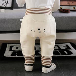 Baby High-Waist Belly Protection Pants for Boys, Autumn/Winter Children's Pants, Knee Protection Crawling PP Pants, Thermal Underwear, Class A Safety
