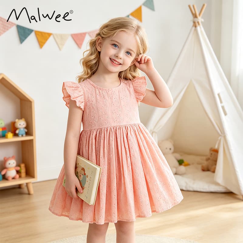 Cross-border Malwee Summer Children's Dress European and American Cute Sweet Fashion Princess Style Breathable Comfortable Kids Dress