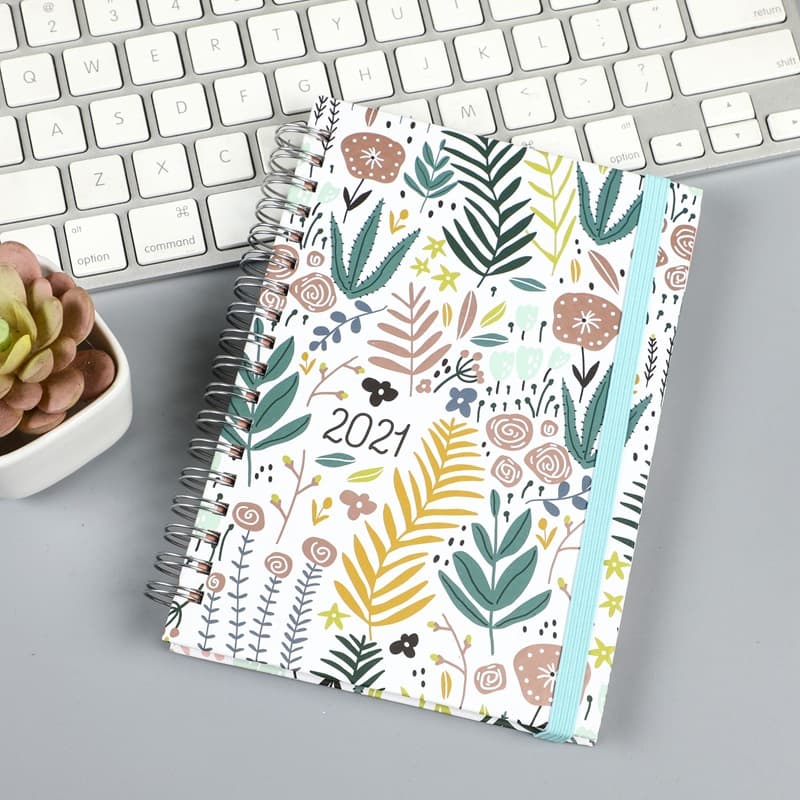 Wholesale coil notebook with logo printing, student loose-leaf notebook with strap, customizable