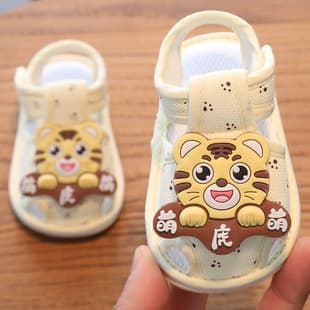 Baby Sandals 0-1 Years, Summer 6-15 Months, Boys and Girls Walking Shoes, Soft Sole, Velcro Pre-Walking Shoes