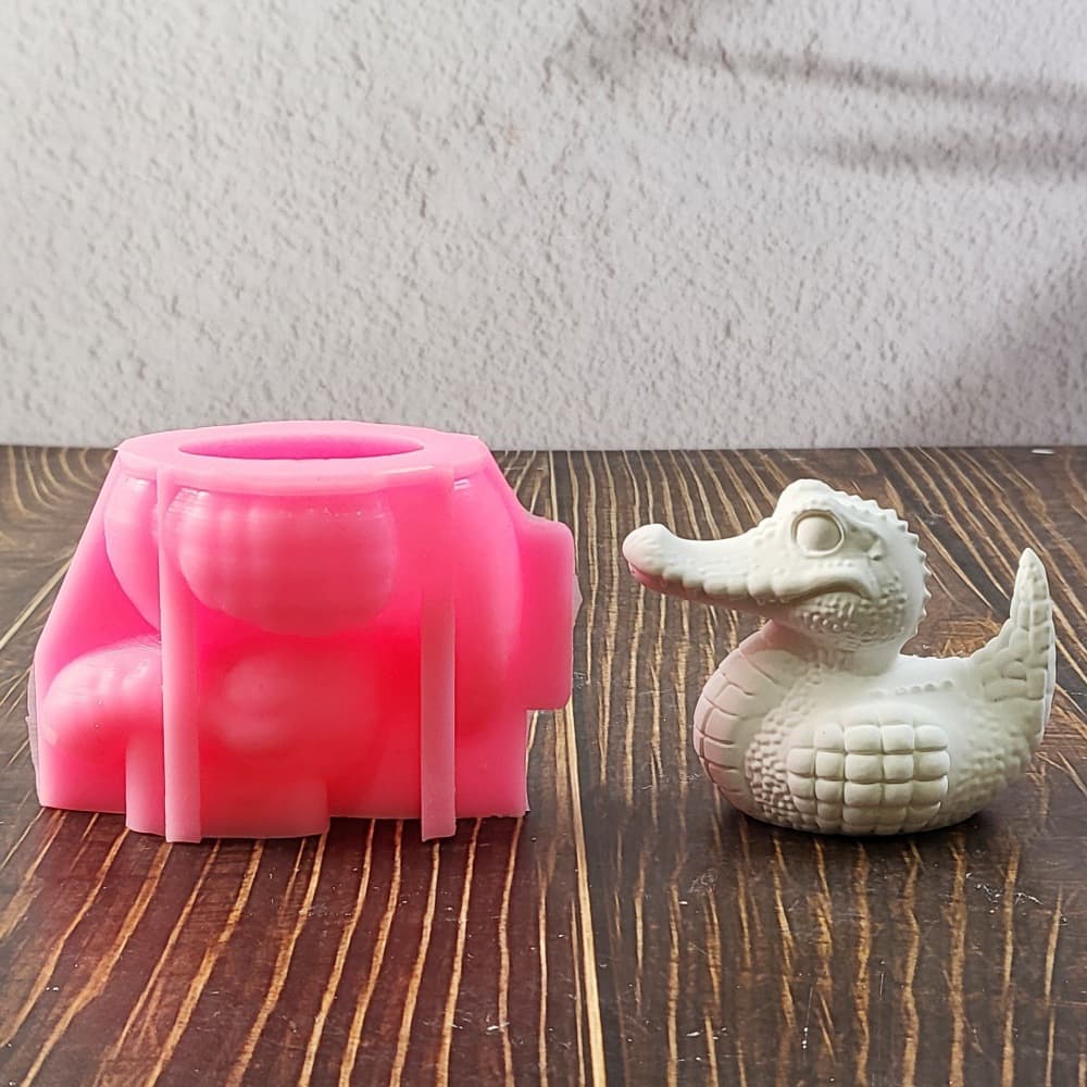 Crocodile Duck Ornament Candle Plaster DIY Plaster Ornament Candle Holder Silicone Mold W0769