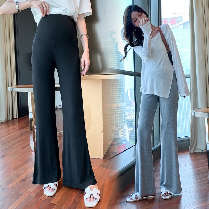 Maternity Pants Summer Thin Modal Wide Leg Pants Fashionable Casual Flared Pants Maternity Leggings Long Pants