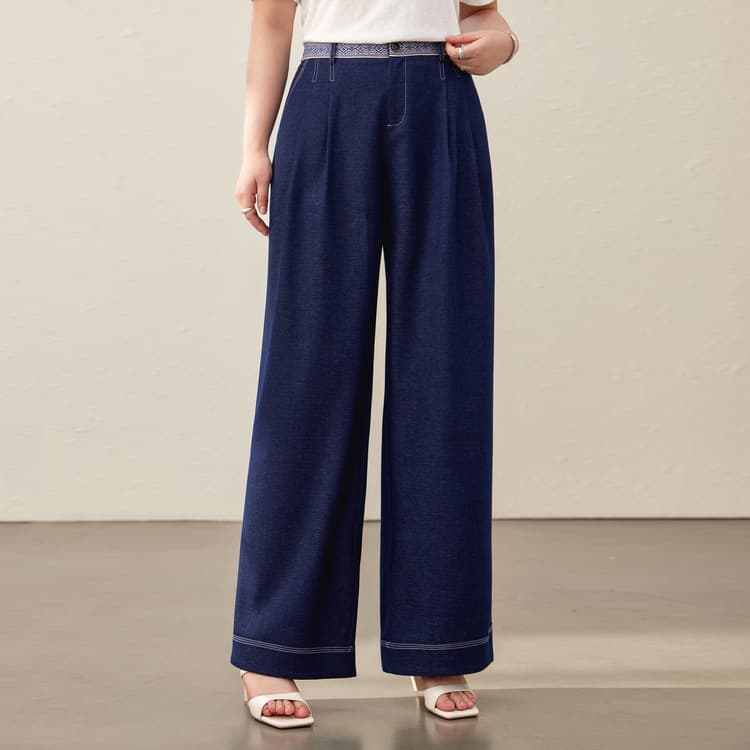 【Retro Woven Check Pants】Xianlixiu Plus Size Women's Loose Lazy Floor-Length Pants for Curvy Women, Autumn New Arrival