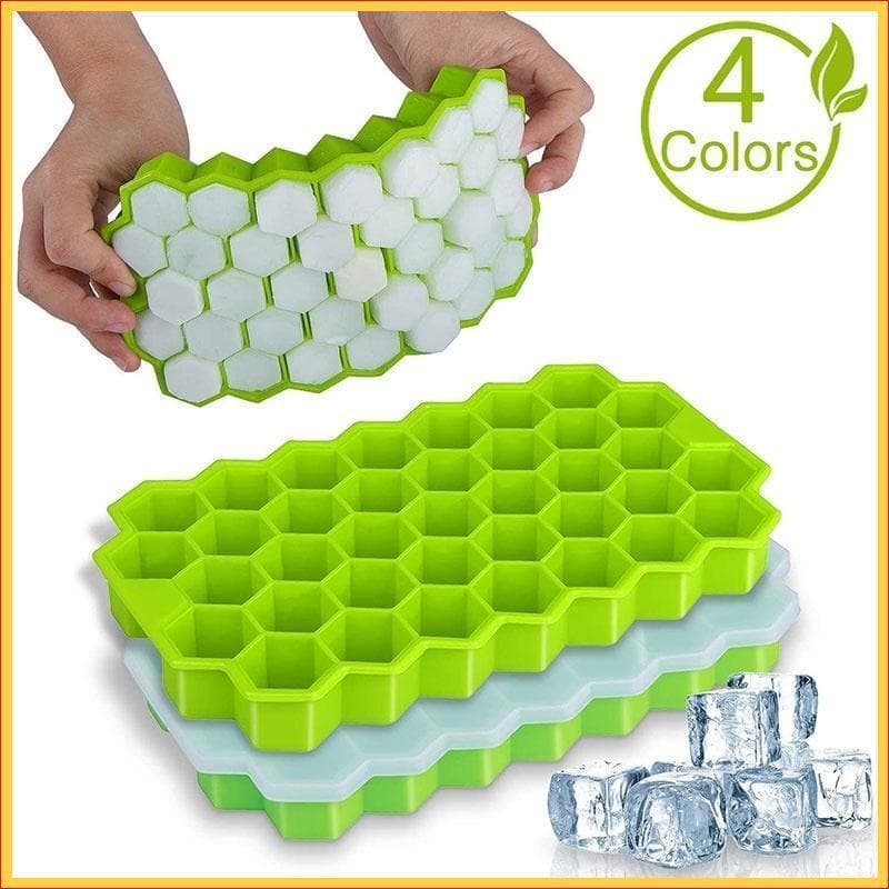 Creative 37-cell honeycomb ice cube tray mold for home refrigerator, quick-freeze ice cube maker