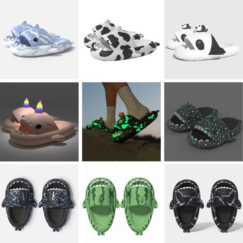 Cross-border Shark Slippers for Men 2023 Summer Adult EVA Lightweight Home Bathroom Slippers Women's Beach Slippers