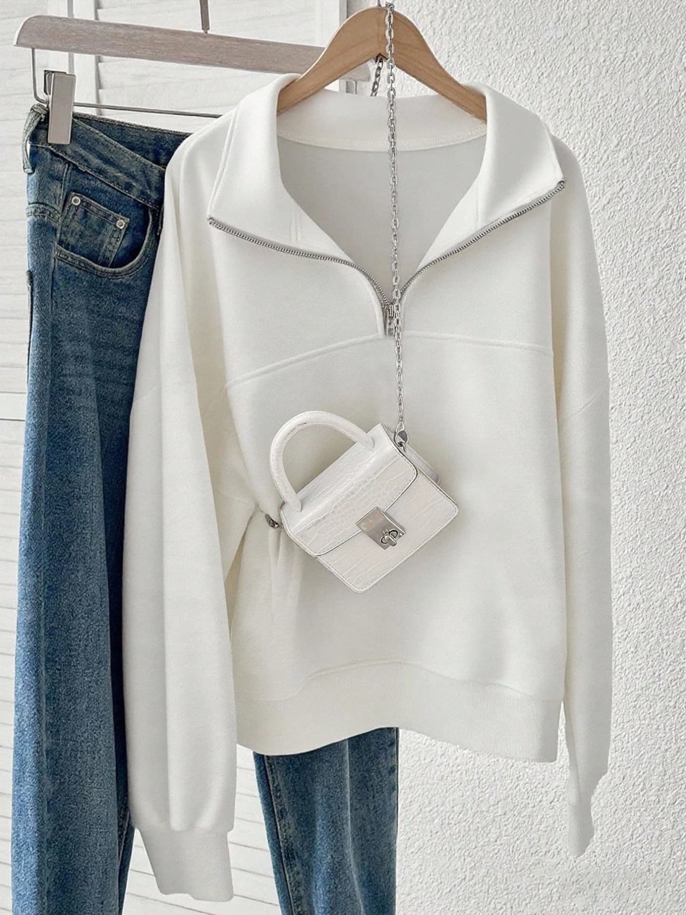 2026 Autumn and Winter New Solid Color Half-Zip Fashionable and Versatile Sweater