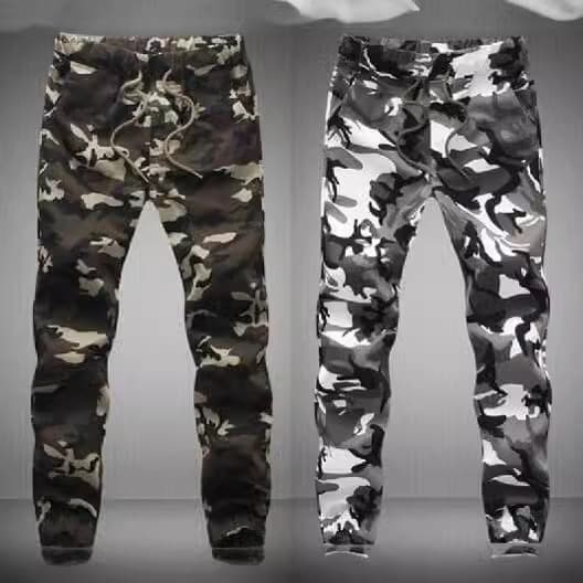 Spring Korean Slim Casual Sports Pants Camo Pants Joggers Pencil Pants Men Tapered Pants Workwear Style Pure Cotton