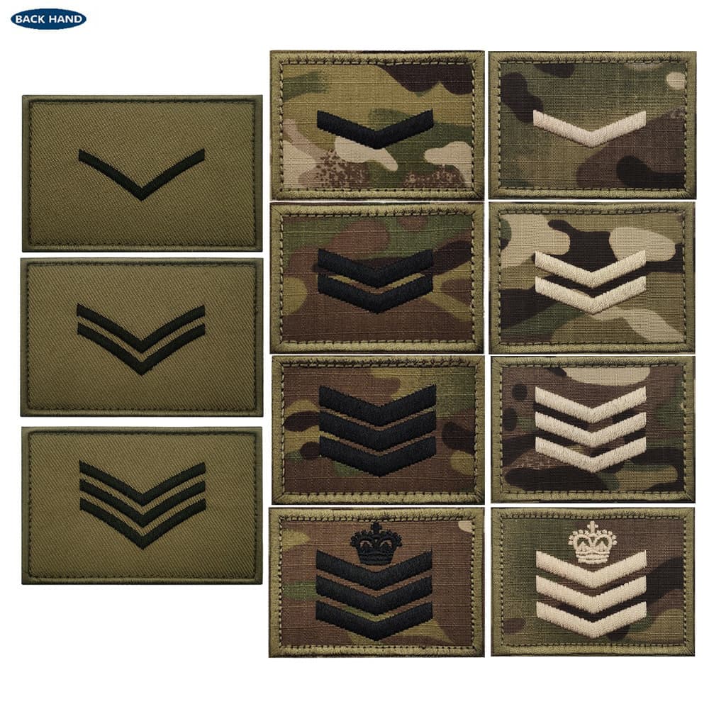 Haike cross-border in-stock 1st 2nd 3rd class rank embroidered fabric patch military tactical morale patch hook-and-loop armband